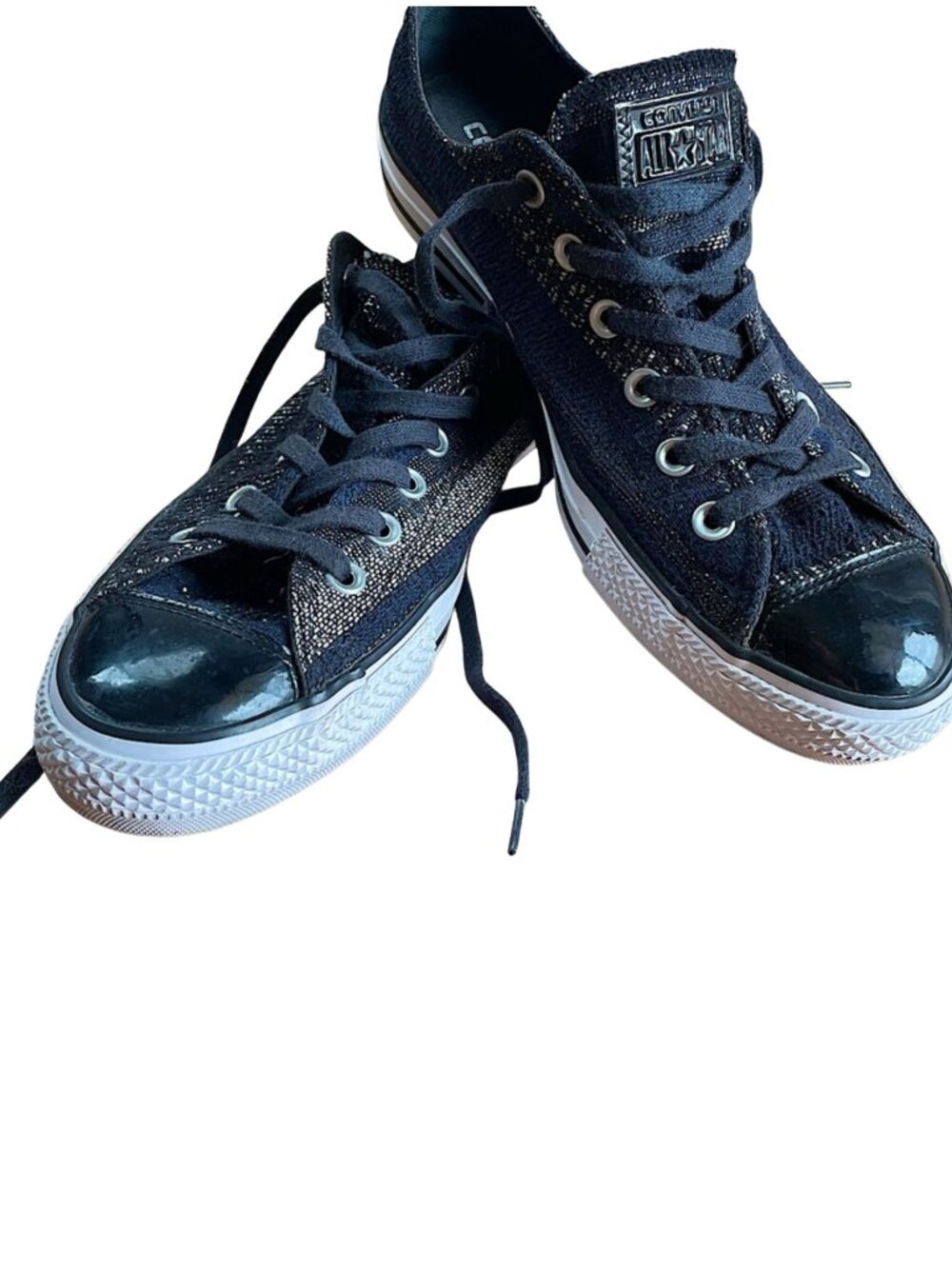✨ Converse Chuck Taylor All Star Knit Sneakers Size 8M/10W Black Glitter